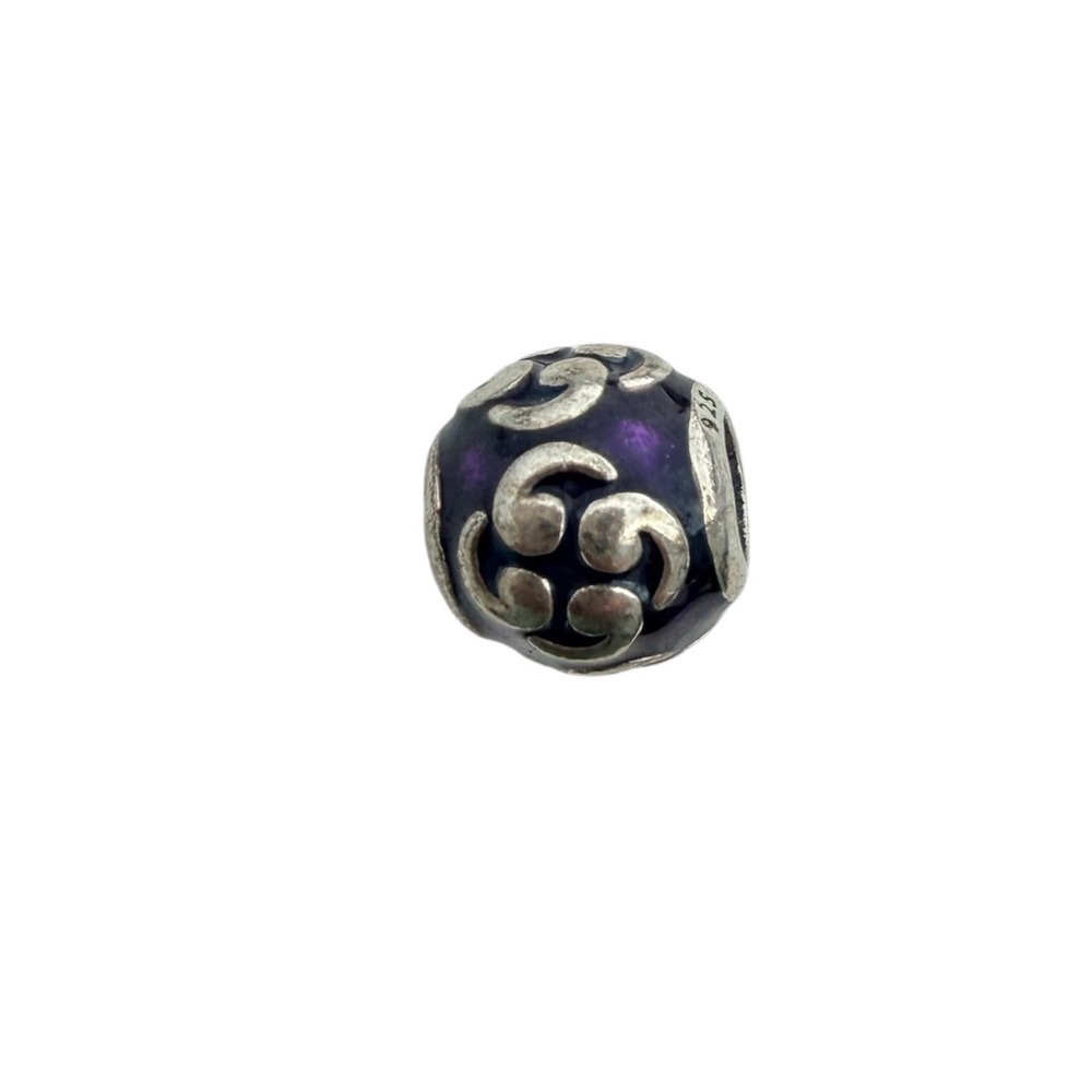 Pandora Charm Unisex OS Purple Sterling Silver 925 ALE Enamel Swirl Overlay